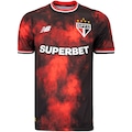Camisa do São Paulo III 24 New Balance Masculina Torcedor PRETO/VERMELHO