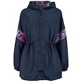 Jaqueta Feminina Oxer com Capuz Forrada Animal Print Color AZUL ESC/ROXO