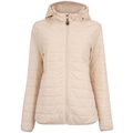 Jaqueta Feminina Nord com capuz Puffer Packable Bolso com zíper BEGE