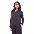 Jaqueta Oxer com Capuz Premium - Feminina ROXO ESCURO