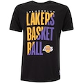 Camiseta do Los Angeles Lakers Masculina NBA Manga Curta ColorFul PRETO