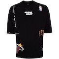 Camiseta do Miami Heat NBA Masculina D Construct N0255 PRETO