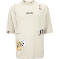 Camiseta do Los Angeles Lakers Masculina NBA Manga Manga Curta Construct N025 BEGE