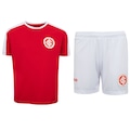 Kit de Uniforme do Internacional Colorado Infantil Camiseta + Calção VERMELHO/BRANCO