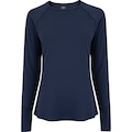 Camiseta Feminina Oxer Manga Longa Recorte Print Color AZUL