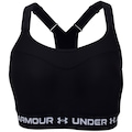Top Fitness com Bojo Under Armour Alta Sustentação High Crossback Adulto PRETO/BRANCO