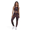 Calça Legging Feminina Farm Recorte Logotucano Cós Médio Média Compressão PRETO/ROSA