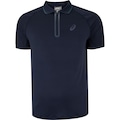 Camisa Polo ASICS Zíper Selado - Masculina AZUL ESC/VERDE