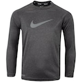 Opção de cor CINZA ESC MESCLA de Camiseta Infantil Nike Manga Longa Heather Sleeve Hydrogua Proteção UV