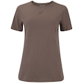 Camiseta Feminina ASICS Manga Curta Malha Spiral MARROM