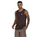 Camiseta Regata Masculina ASICS Mesh Respirável MARROM/AZUL CLA
