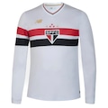 Camisa do São Paulo I 25/26 Away Manga Longa New Balance Unisex BRANCO/VERMELHO