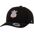 Boné Aba Curva do Corinthians Supercap Patch Bordado Strapback Adulto PRETO