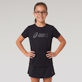 Camiseta Infantil ASICS Manga Curta Performance PRETO