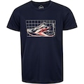 Camiseta Juvenil ASICS Manga Curta Treino Estampada AZUL ESCURO