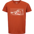 Camiseta Juvenil ASICS Manga Curta Treino Estampada LARANJA ESCURO