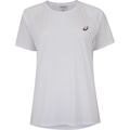 Camiseta Feminina ASICS Manga Curta Emblema Racket UV 50 Antiodor BRANCO