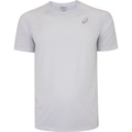 Camiseta Masculina ASICS Manga Curta Emblema Racket UV 50 Antiodor BRANCO