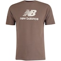 Camiseta Masculina New Balance Manga Curta Essentials MARROM