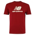 Camiseta Masculina New Balance Manga Curta Essentials VINHO