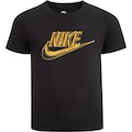 Camiseta Infantil Nike Manga Curta Futura Metallic PRETO