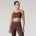 Top New Balance Basic Yoga com Bojo Adulto MARROM ESCURO