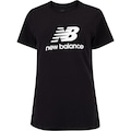 Camiseta New Balance Manga Curta Essentials Feminina PRETO