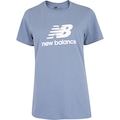Camiseta New Balance Manga Curta Essentials Feminina AZUL