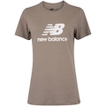 Camiseta New Balance Manga Curta Essentials Feminina MARROM CLARO
