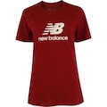 Camiseta New Balance Manga Curta Essentials Feminina VINHO