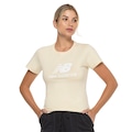 Camiseta New Balance Manga Curta Essentials Feminina BRANCO/BEGE
