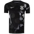 Camisa Pré-Jogo do Corinthians 25 Nike Masculina PRETO/BRANCO