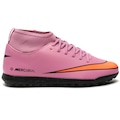 Chuteira Society Infantil Nike Mercurial Superfly 10 Club ROSA/VERMELHO