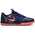 Chuteira Society Infantil Nike Phantom GX II Academy Erling Haaland Force9 AZUL ESC/LARANJA