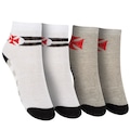 Kit de Meias do Vasco da Gama Rikam Soquete Tamanho 25 ao 28 BRANCO/CINZA CLARO