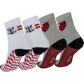 Kit de Meias do Flamengo Rikam Soquete Tamanho 29 ao 33 BRANCO/CINZA CLARO