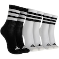 Kit de Meias Cano Médio Crew Adidas Juvenil 3 Pares BRANCO/PRETO