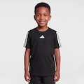 Opção de cor PRETO/BRANCO de Camiseta adidas Train Essentials Três Listras Infantil
