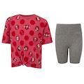 Conjunto Infantil adidas x Disney Minnie Mouse Camiseta + Short ROSA/CINZA CLA