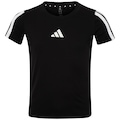 Camiseta Juvenil adidas Manga Curta 3 Stripes BRANCO/PRETO