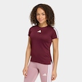 Opção de cor VINHO de Camiseta Juvenil adidas Manga Curta 3 Stripes