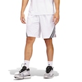 Bermuda Masculina adidas Basquete Legends 3 Listras BRANCO/PRETO
