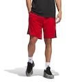 Opção de cor VERMELHO/PRETO de Bermuda Masculina adidas Basquete Legends 3 Listras