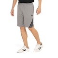 Bermuda Masculina adidas Basquete Legends 3 Listras CINZA CLA/PRETO