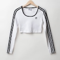 Blusa Cropped adidas Manga Longa BRANCO