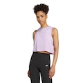 Blusa Cropped Regata Feminina adidas Essentials ROXO CLARO/BRANCO