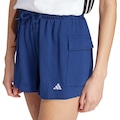 Shorts adidas Essentials Cargo Logo Feminino AZUL ESC/BRANCO