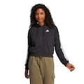 Jaqueta Feminina adidas 3 Stripes com Capuz BRANCO/PRETO