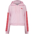Jaqueta Feminina adidas 3 Stripes com Capuz ROSA CLA/VERMELHO
