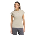 Camiseta Feminina adidas Manga Curta Logo Linear MARROM CLARO